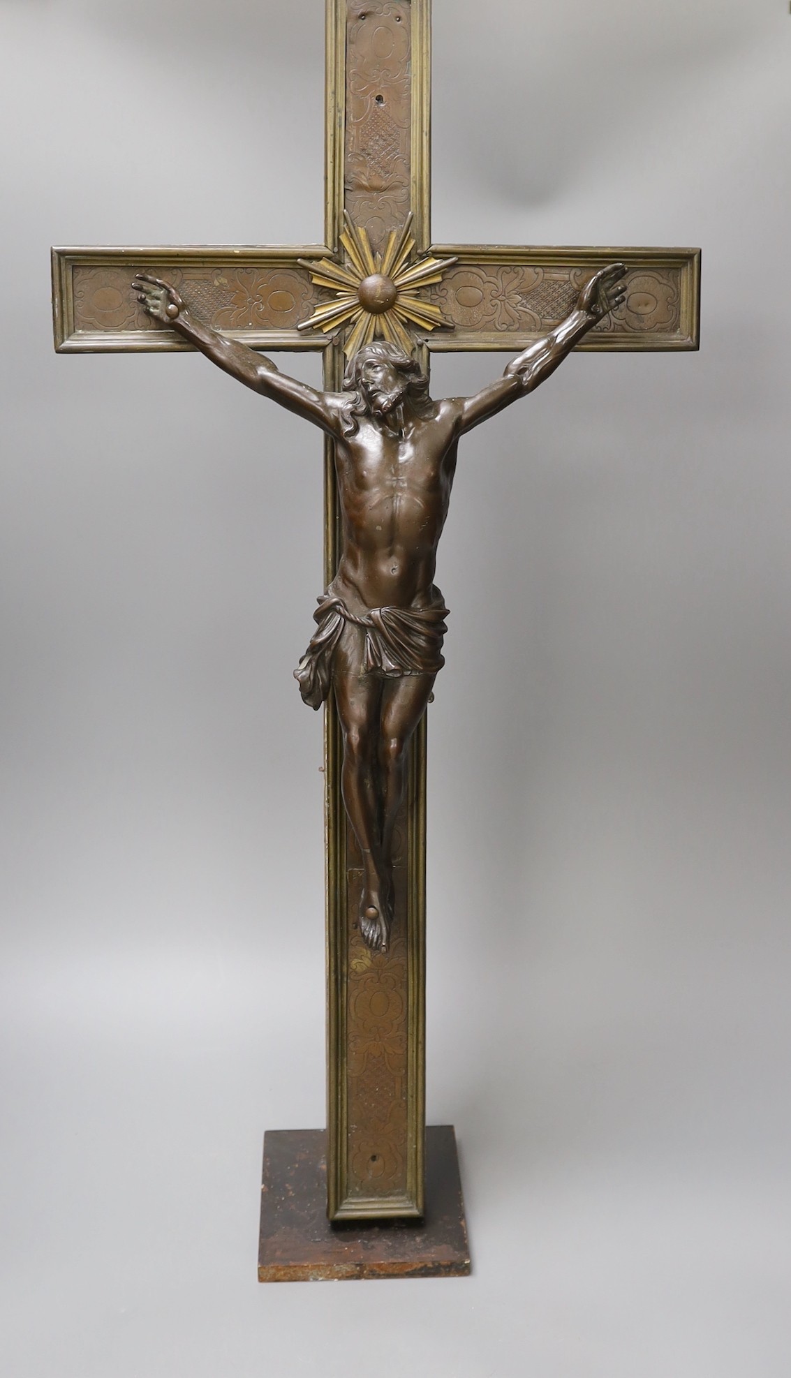 A bronze Corpus Christi figure, 72cm tall